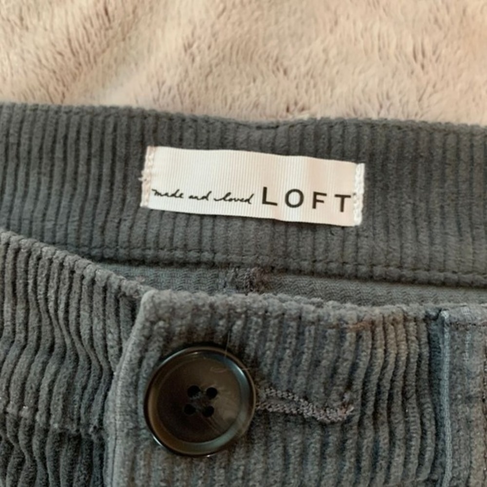 LOFT Corduroy Pants Straight Leg‎ Casual Everyday Comfort Gray Womens Size 28/6 - Picture 3 of 6